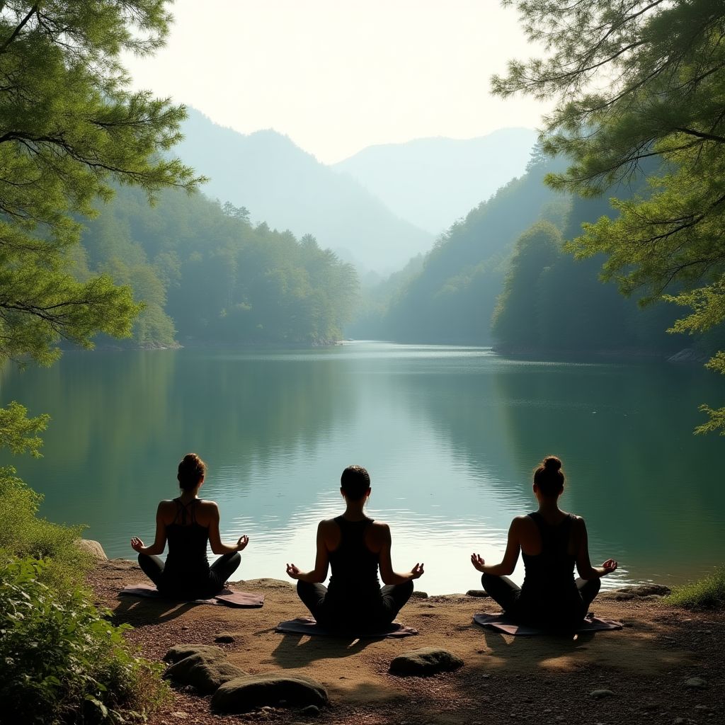 Retreat de mindfulness în natură cu participanți